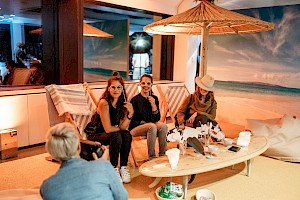 Our guests relaxing in the beach lounge