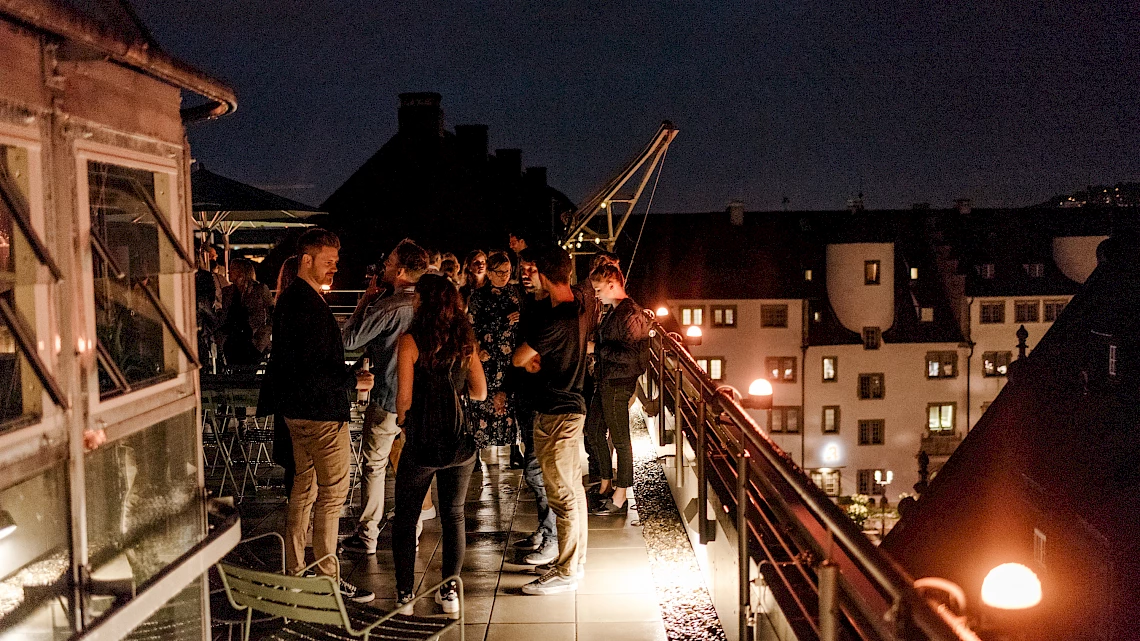 Unsere Dachterrasse bei Nacht