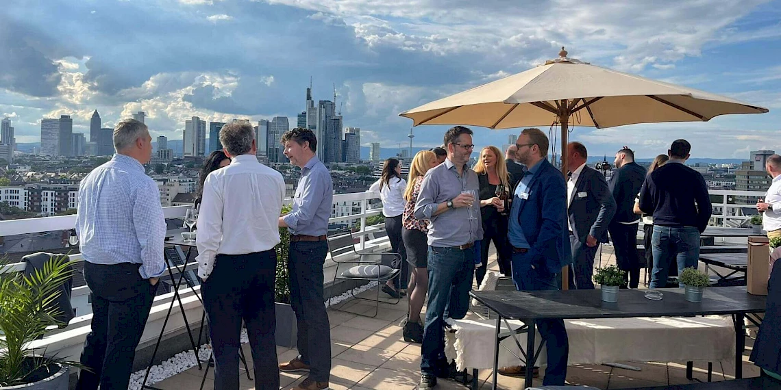 Business event on the roof terrace at the event location Frankfurt Sachsenhausen