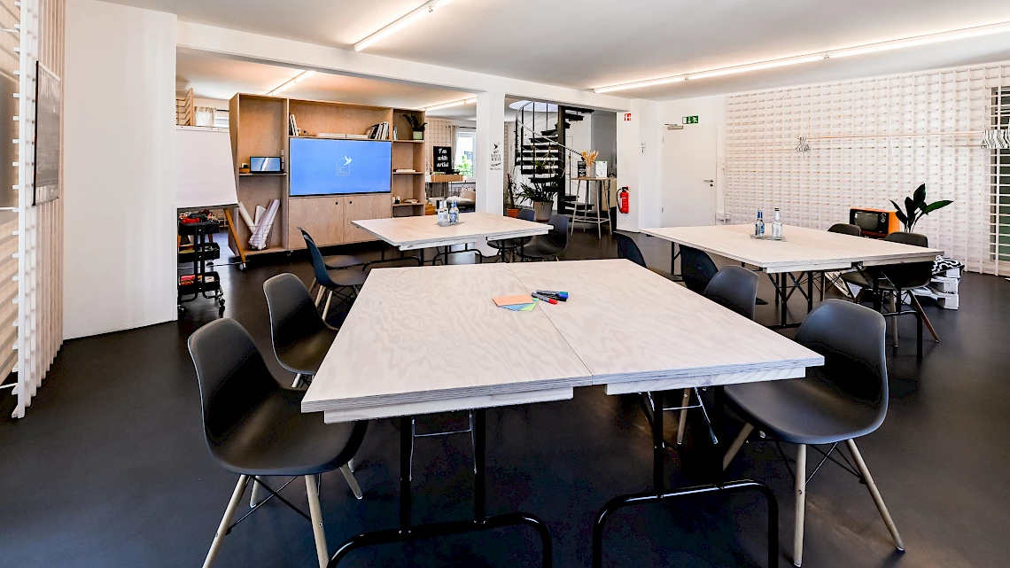 Meeting area in the Glockenbachviertel location with a modular concept