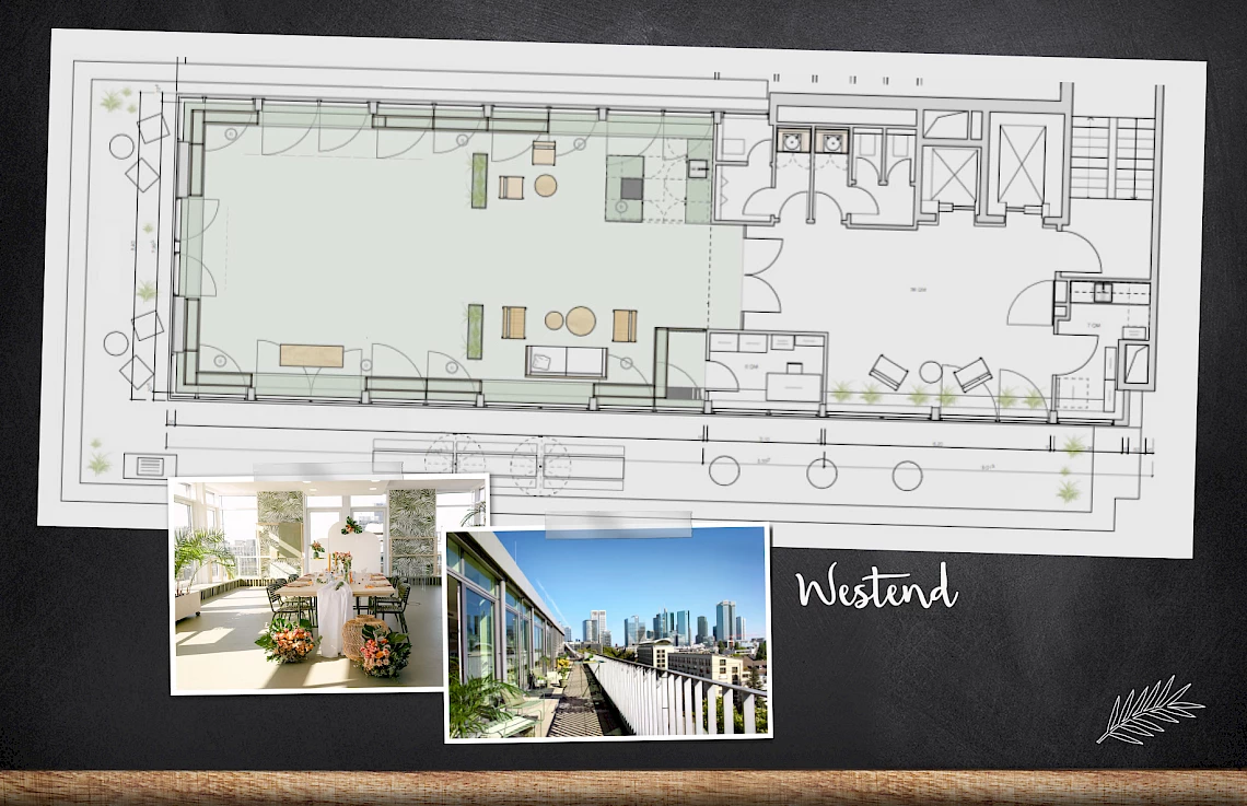 Site plan of OutOfOffice venue for wedding in Frankfurt Westend with roof terrace