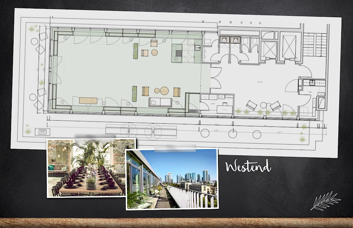 Site plan of OutOfOffice birthday party venue to celebrate in Frankfurt Westend