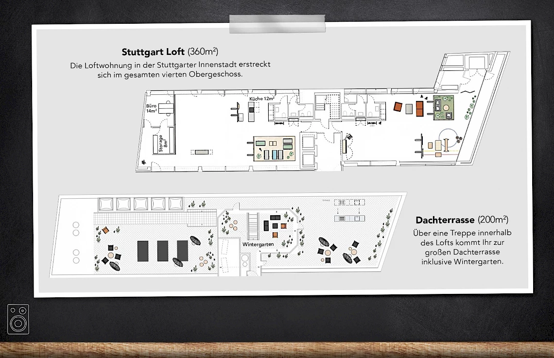 Site plan of the OutOfOffice birthday party venue to celebrate in Stuttgart