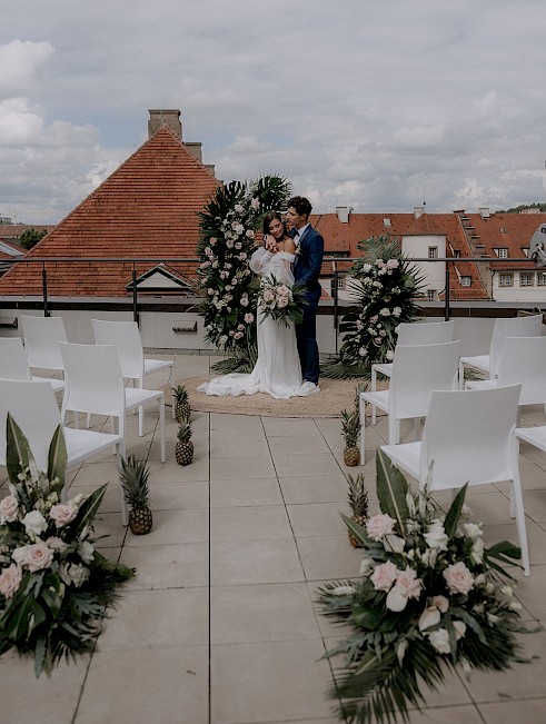 Wedding location above the rooftops of Stuttgart