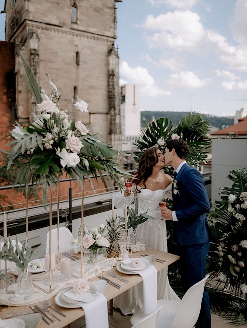 Hochzeit feiern auf der Dachterrasse von OutOfOffice Stuttgart