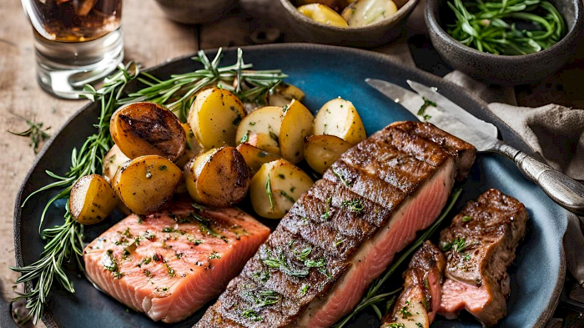 Köstliches BBQ von unserem regionalen Caterer in der Eventlocation