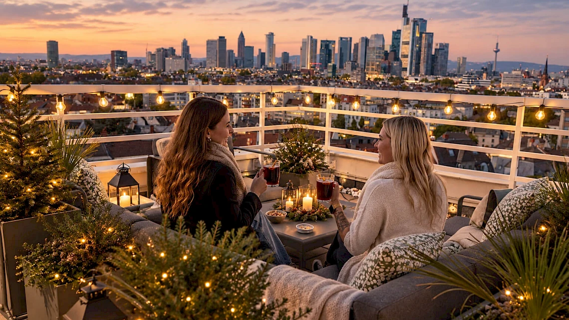 Weihnachtsfeier für Firmenevents in Frankfurt mit Dachterrasse