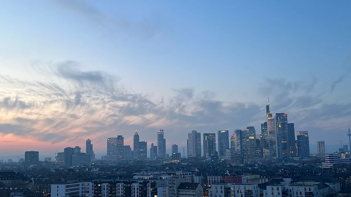 View of the Frankfurt skyline from our summer party location