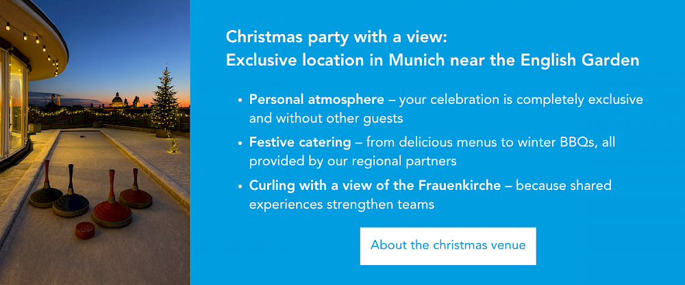 Christmas party venue in Munich with a view of the Frauenkirche