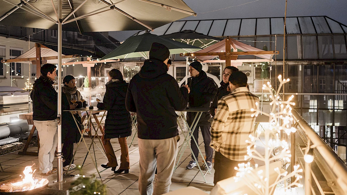 Christmas party on the roof terrace of Stuttgart