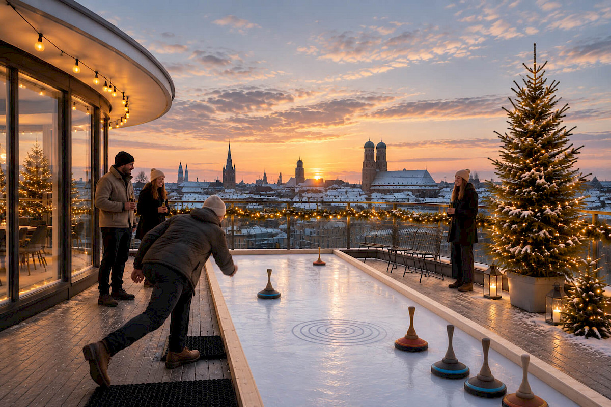 Curling as an idea for a Christmas party in Munich