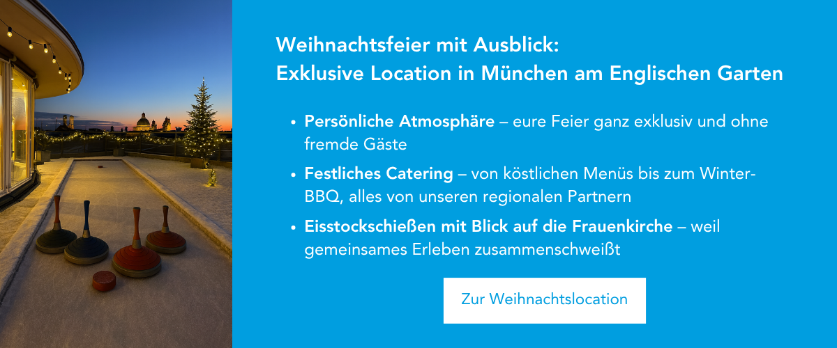 Weihnachtsfeier Location München mit Blick auf die Frauenkirche