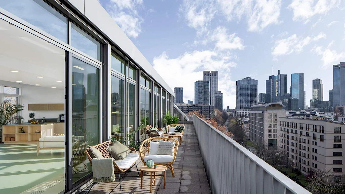 Sommerfest Location im Frankfurter Westend mit Dachterrasse
