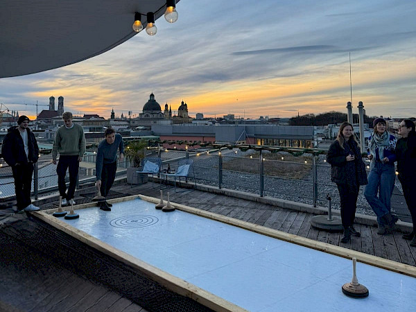 Curling above the rooftops of Munich as a team event idea
